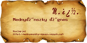Mednyánszky Ágnes névjegykártya